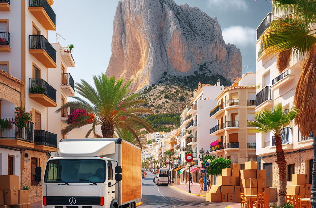 Mudanzas en Alicante Calpe en zona turística con el Peñón de Ifach